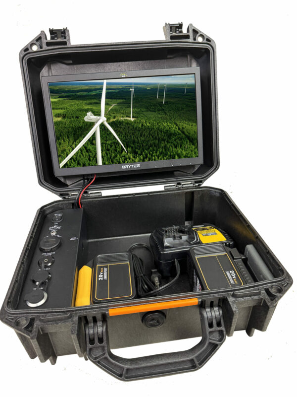 Brytee sunlight-readable monitor for drone pilots w/ companion case, batteries, charger & 10 hour operating time!